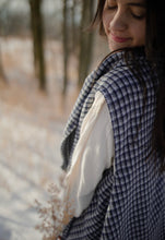 Load image into Gallery viewer, Accent Sky Blue and Grey Shawl