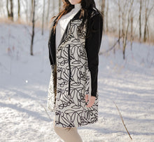 Load image into Gallery viewer, Long Coat - Black &amp; Cream
